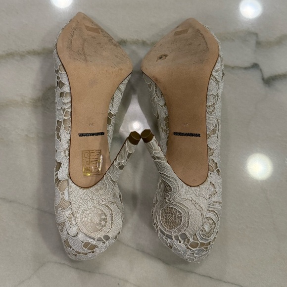 Dolce & Gabbana Belluci Pump Size 38 White Taorima Lace Crystals - Picture 8 of 11